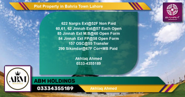 Residential Plot for Sale in Bahria Town, Lahore - (BP-44259)