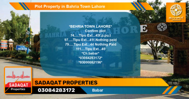 Residential Plot for Sale in Bahria Town, Lahore - (BP-44273)