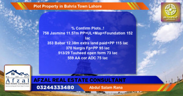 Residential Plot for Sale in Bahria Town, Lahore - (BP-44274)