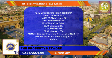 Residential Plot for Sale in Bahria Town, Lahore - (BP-44300)