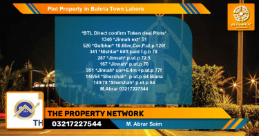 Residential Plot for Sale in Bahria Town, Lahore - (BP-44303)