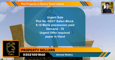 Residential Plot for Sale in Bahria Town, Lahore - (BP-44307)