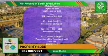 Residential Plot for Sale in Bahria Town, Lahore - (BP-44346)
