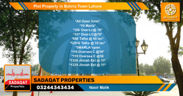 Residential Plot for Sale in Bahria Town, Lahore - (BP-44515)