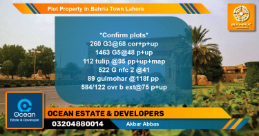 Residential Plot for Sale in Bahria Town, Lahore - (BP-44566)