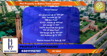 Residential Plot for Sale in Bahria Town, Lahore - (BP-44569)