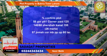 Residential Plot for Sale in Bahria Town, Lahore - (BP-44578)