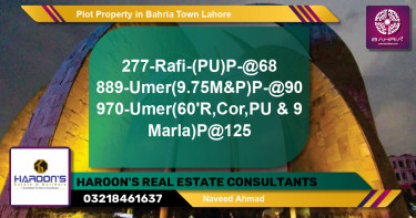 Residential Plot for Sale in Bahria Town, Lahore - (BP-44598)