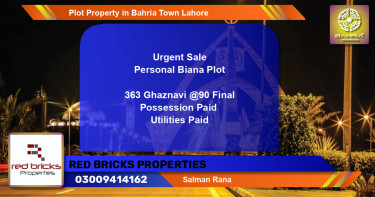 Residential Plot for Sale in Bahria Town, Lahore - (BP-44630)