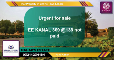 Residential Plot for Sale in Bahria Town, Lahore - (BP-44637)