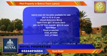 Residential Plot for Sale in Bahria Town, Lahore - (BP-44646)