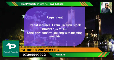 Residential Plot for Sale in Bahria Town, Lahore - (BP-44671)