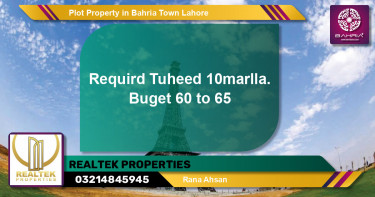 Residential Plot for Sale in Bahria Town, Lahore - (BP-44690)