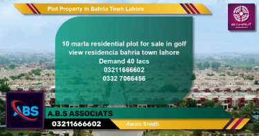 Residential Plot for Sale in Bahria Town, Lahore - (BP-44713)