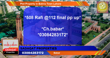 Residential Plot for Sale in Bahria Town, Lahore - (BP-44717)
