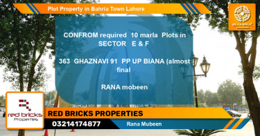 Residential Plot for Sale in Bahria Town, Lahore - (BP-44731)
