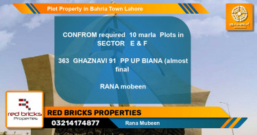 Residential Plot for Sale in Bahria Town, Lahore - (BP-44732)