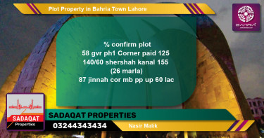 Residential Plot for Sale in Bahria Town, Lahore - (BP-44738)