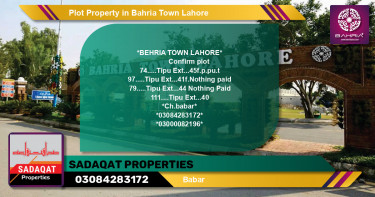 Residential Plot for Sale in Bahria Town, Lahore - (BP-44744)