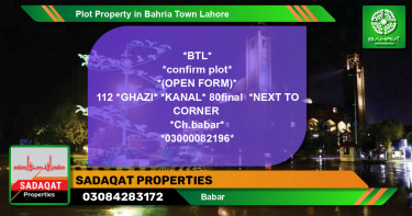 Residential Plot for Sale in Bahria Town, Lahore - (BP-44763)