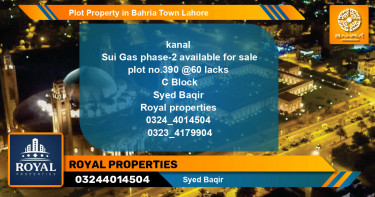 Residential Plot for Sale in Bahria Town, Lahore - (BP-44828)