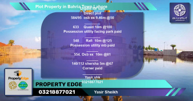Residential Plot for Sale in Bahria Town, Lahore - (BP-44838)