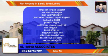 Residential Plot for Sale in Bahria Town, Lahore - (BP-44892)