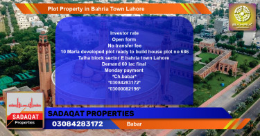 Residential Plot for Sale in Bahria Town, Lahore - (BP-44908)