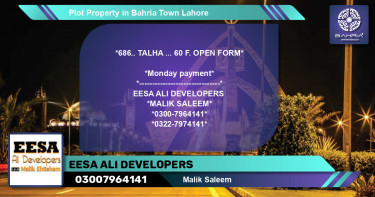 Residential Plot for Sale in Bahria Town, Lahore - (BP-44919)