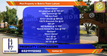 Residential Plot for Sale in Bahria Town, Lahore - (BP-44957)