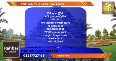 Residential Plot for Sale in Bahria Town, Lahore - (BP-44959)