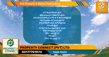Residential Plot for Sale in Bahria Town, Lahore - (BP-45074)