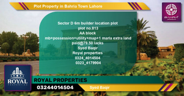 Residential Plot for Sale in Bahria Town, Lahore - (BP-45114)