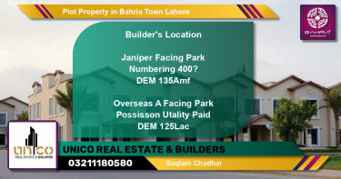 Residential Plot for Sale in Bahria Town, Lahore - (BP-45129)