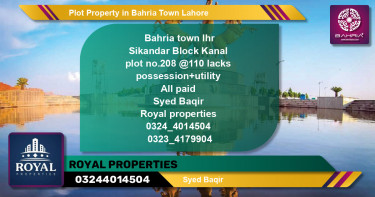 Residential Plot for Sale in Bahria Town, Lahore - (BP-45204)