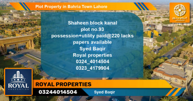 Residential Plot for Sale in Bahria Town, Lahore - (BP-45214)