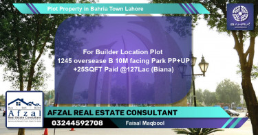 Residential Plot for Sale in Bahria Town, Lahore - (BP-45303)