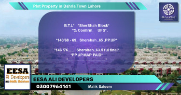 Residential Plot for Sale in Bahria Town, Lahore - (BP-45307)