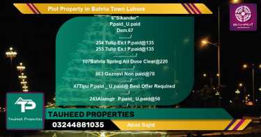 Residential Plot for Sale in Bahria Town, Lahore - (BP-45339)