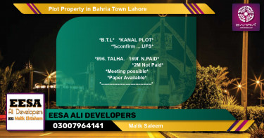 Residential Plot for Sale in Bahria Town, Lahore - (BP-45358)