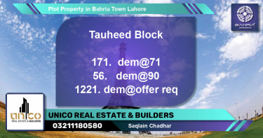 Residential Plot for Sale in Bahria Town, Lahore - (BP-45392)