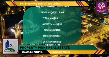 Residential Plot for Sale in Bahria Town, Lahore - (BP-45441)