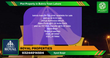 Residential Plot for Sale in Bahria Town, Lahore - (BP-45463)