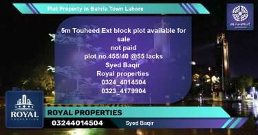 Residential Plot for Sale in Bahria Town, Lahore - (BP-45465)