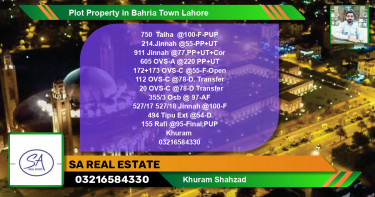 Residential Plot for Sale in Bahria Town, Lahore - (BP-45475)
