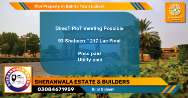 Residential Plot for Sale in Bahria Town, Lahore - (BP-45502)