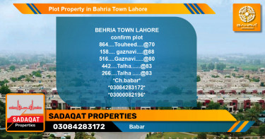 Residential Plot for Sale in Bahria Town, Lahore - (BP-45513)