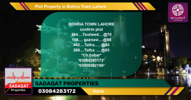 Residential Plot for Sale in Bahria Town, Lahore - (BP-45527)