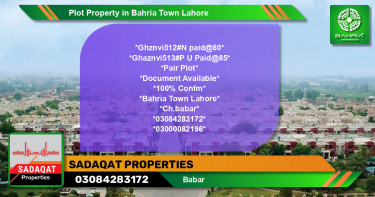 Residential Plot for Sale in Bahria Town, Lahore - (BP-45529)
