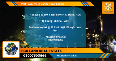 Residential Plot for Sale in Bahria Town, Lahore - (BP-45577)